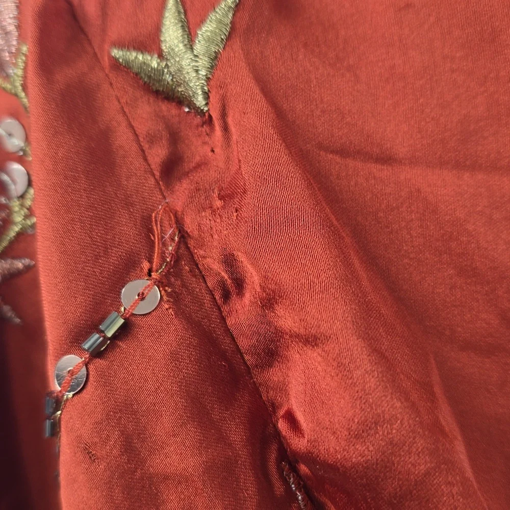Free People Terracotta Embroidered‎ Dress